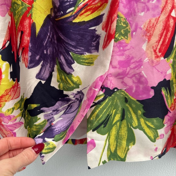 J.Crew Dress 100% Silk Strapless Floral Cocktail Party Sz 4 Chic Classy Pockets - Picture 12 of 13